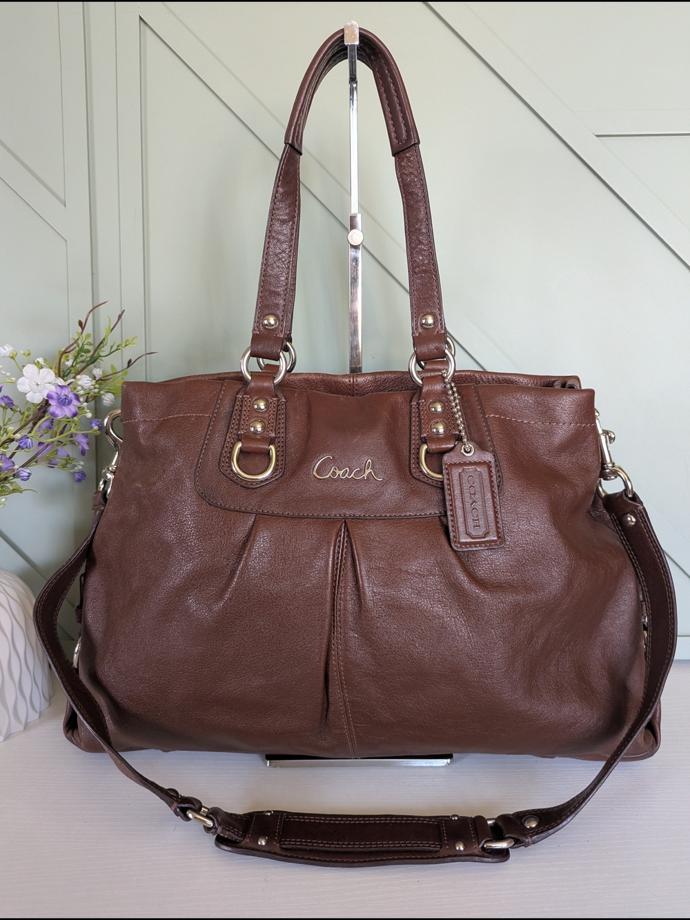 Coach Ashley Leather Satchel Convertible Shoulder Bag